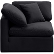 Meridian Furniture Indulge Contemporary Velvet Corner Chair in Black