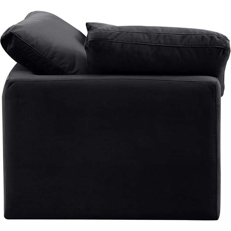 Meridian Furniture Indulge Contemporary Velvet Corner Chair in Black