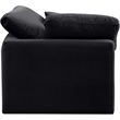 Meridian Furniture Indulge Contemporary Velvet Corner Chair in Black