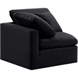 Meridian Furniture Indulge Contemporary Velvet Corner Chair in Black