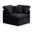Meridian Furniture Indulge Contemporary Velvet Corner Chair in Black