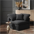 Meridian Furniture Indulge Contemporary Velvet Corner Chair in Black