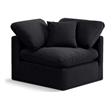 Meridian Furniture Indulge Contemporary Velvet Corner Chair in Black