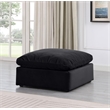 Meridian Furniture Indulge Contemporary Velvet Ottoman in Black
