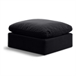Meridian Furniture Indulge Contemporary Velvet Ottoman in Black