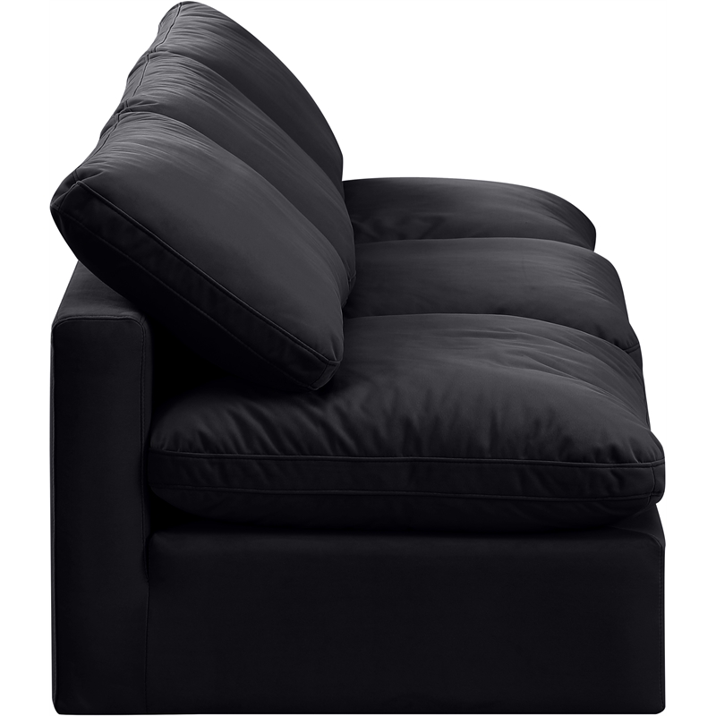 meridian furniture indulge 105&quot contemporary velvet modular sofa in black