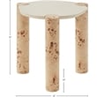 Meridian Furniture Thor Burl Wood and White Resin End Table
