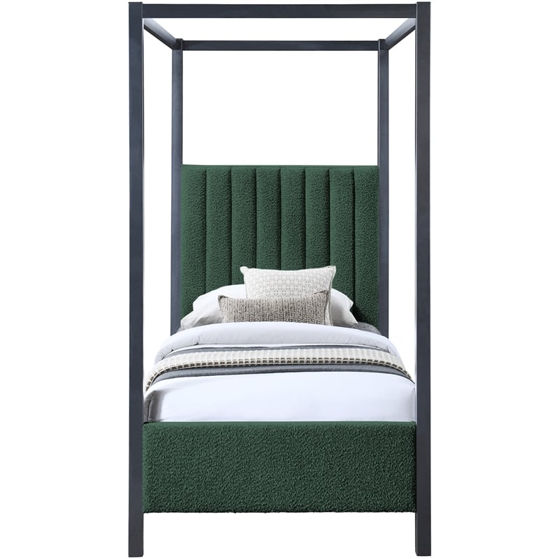 Meridian Furniture Kelly Black Boucle Fabric Twin Bed