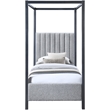 Meridian Furniture Kelly Grey Boucle Fabric Twin Bed
