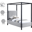 Meridian Furniture Kelly Grey Boucle Fabric Twin Bed