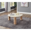 Meridian Furniture Thor Burl Wood and White Resin Coffee Table