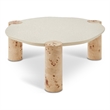 Meridian Furniture Thor Burl Wood and White Resin Coffee Table
