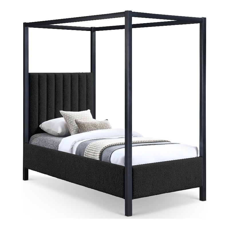 Meridian Furniture Kelly Green Boucle Fabric Twin Bed