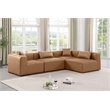 Meridian Furniture Cube Brown Vegan Leather 4-Pc. L-Shaped Modular Sectional
