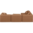 Meridian Furniture Cube Brown Vegan Leather 4-Pc. L-Shaped Modular Sectional