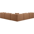 Meridian Furniture Cube Brown Vegan Leather 5-Pc. L-Shaped Modular Sectional