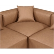 Meridian Furniture Cube Brown Vegan Leather 5-Pc. L-Shaped Modular Sectional