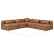 Meridian Furniture Cube Brown Vegan Leather 5-Pc. L-Shaped Modular Sectional