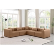 Meridian Furniture Cube Brown Vegan Leather 5-Pc. L-Shaped Modular Sectional