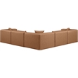 Meridian Furniture Cube Brown Vegan Leather 5-Pc. L-Shaped Modular Sectional