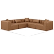 Meridian Furniture Cube Brown Vegan Leather 5-Pc. L-Shaped Modular Sectional