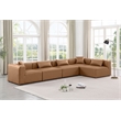 Meridian Furniture Cube Brown Vegan Leather 5-Pc. L-Shaped Modular Sectional