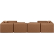 Meridian Furniture Cube Brown Vegan Leather 6-Pc. U-Shaped Modular Sectional
