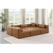 Meridian Furniture Cube Brown Vegan Leather 6-Pc. U-Shaped Modular Sectional
