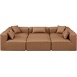 Meridian Furniture Cube Brown Vegan Leather 6-Pc. U-Shaped Modular Sectional