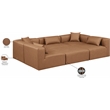 Meridian Furniture Cube Brown Vegan Leather 6-Pc. U-Shaped Modular Sectional