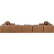 Meridian Furniture Cube Brown Vegan Leather 7-Pc. U-Shaped Modular Sectional
