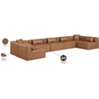 Meridian Furniture Cube Brown Vegan Leather 7-Pc. U-Shaped Modular Sectional