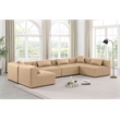 Meridian Furniture Cube Tan Vegan Leather 6-Pc. U-Shaped Modular Sectional