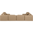 Meridian Furniture Cube Tan Vegan Leather 6-Pc. U-Shaped Modular Sectional