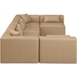 Meridian Furniture Cube Tan Vegan Leather 6-Pc. U-Shaped Modular Sectional
