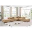 Meridian Furniture Cube Tan Vegan Leather 6-Pc. L-Shaped Modular Sectional