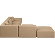 Meridian Furniture Cube Tan Vegan Leather 6-Pc. L-Shaped Modular Sectional