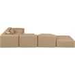 Meridian Furniture Cube Tan Vegan Leather 6-Pc. L-Shaped Modular Sectional