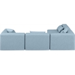 Meridian Furniture Cube Lt. Blue Vegan Leather 4-Pc. L-Shaped Modular Sectional
