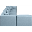 Meridian Furniture Cube Lt. Blue Vegan Leather 5-Pc. L-Shaped Modular Sectional