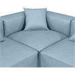 Meridian Furniture Cube Lt. Blue Vegan Leather 5-Pc. L-Shaped Modular Sectional