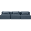 Meridian Furniture Cube Navy Blue Vegan Leather 3-Pc. Modular Sofa
