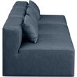 Meridian Furniture Cube Navy Blue Vegan Leather 3-Pc. Modular Sofa