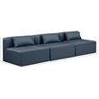 Meridian Furniture Cube Navy Blue Vegan Leather 3-Pc. Modular Sofa