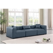 Meridian Furniture Cube Navy Blue Vegan Leather 3-Pc. Modular Sofa