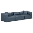 Meridian Furniture Cube Navy Blue Vegan Leather 3-Pc. Modular Sofa