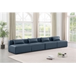 Meridian Furniture Cube Navy Blue Vegan Leather 4-Pc. Modular Sofa