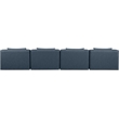 Meridian Furniture Cube Navy Blue Vegan Leather 4-Pc. Modular Sofa