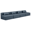 Meridian Furniture Cube Navy Blue Vegan Leather 4-Pc. Modular Sofa