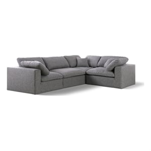 Meridian Furniture Serene 114&quot Linen Fabric Modular Sectional in Gray